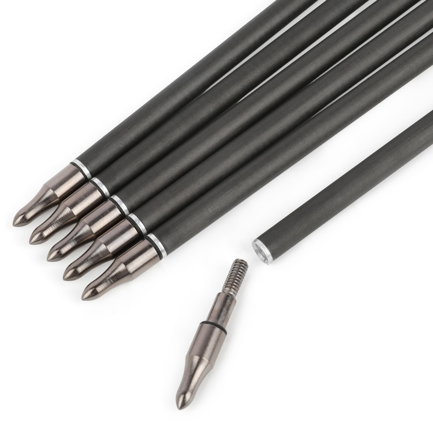 35.5" Pure Carbon Arrows 5" Feather Fletched Traditional Archery