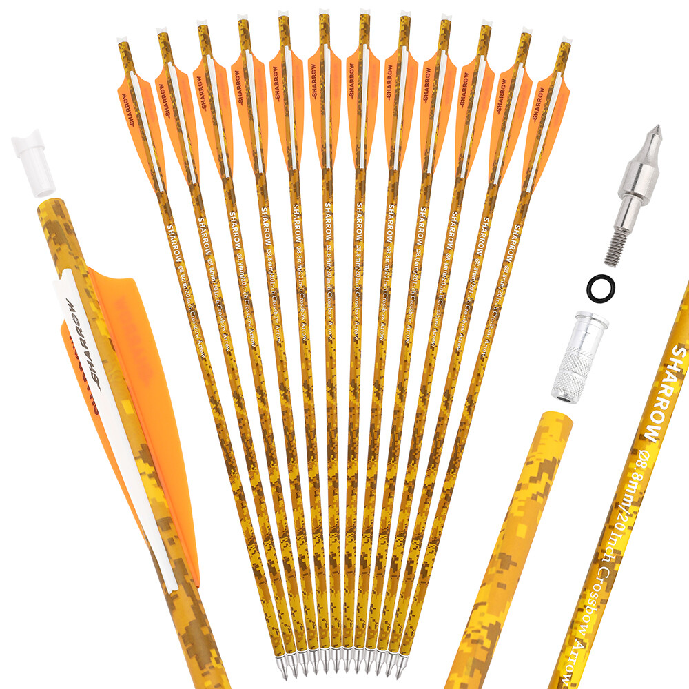 Camo Crossbow Bolts Mixed Carbon Fiber Hunting Arrows 16"-22" 12pcs