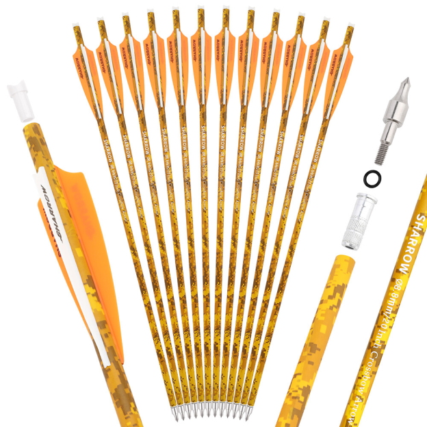 Camo Crossbow Bolts Mixed Carbon Fiber Hunting Arrows 16"-22" 12pcs