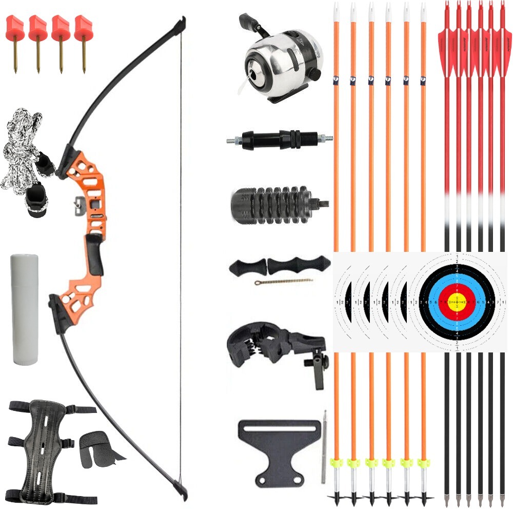 Takedown Recurve Bow Set 30-40lbs 50" Fishing Hunting