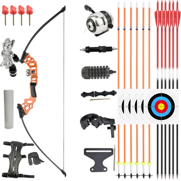 Takedown Recurve Bow Set 30-40lbs 50" Fishing Hunting