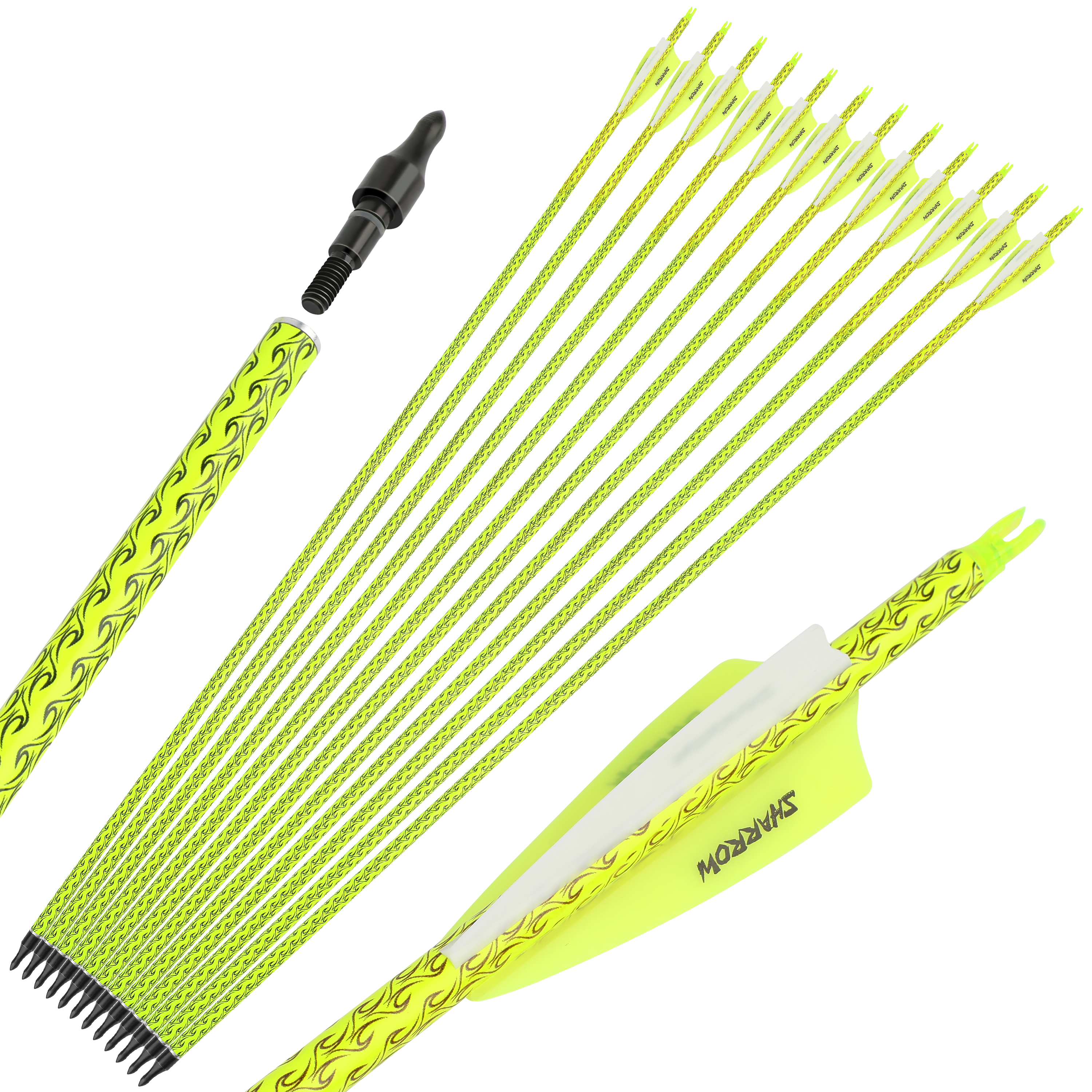 Carbon Arrows 30" Spine 500 Vanes Target Recurve Bow Hunting Archery 