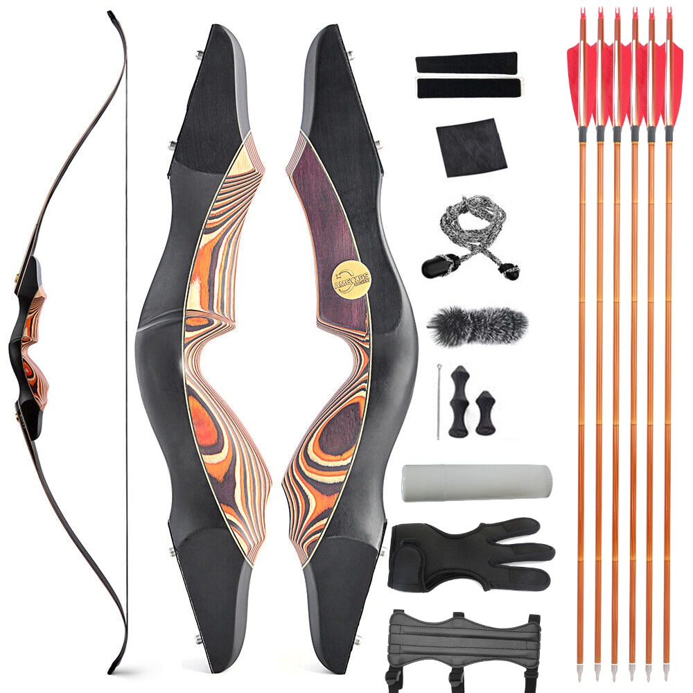 Takedown Recurve Bow Arrow Set 60" 25-60lb Archery Hunting