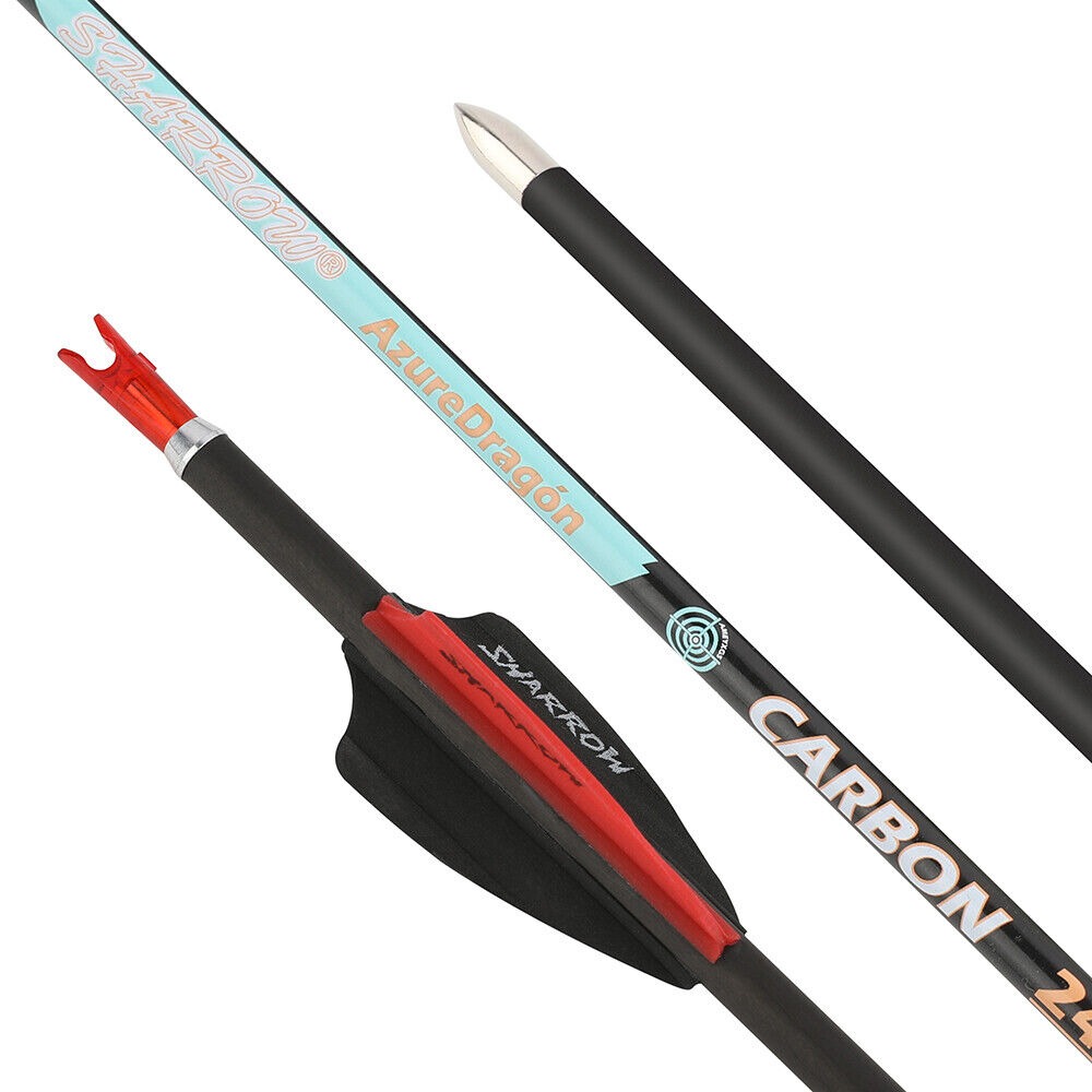 Pure Carbon Arrows 32 inch SP300-1000 Vanes .003" Recurve Compound Bow