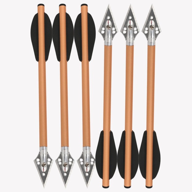6.3 inch Aluminum Crossbow Bolts Arrows Blade Broadhead Vanes Hunting