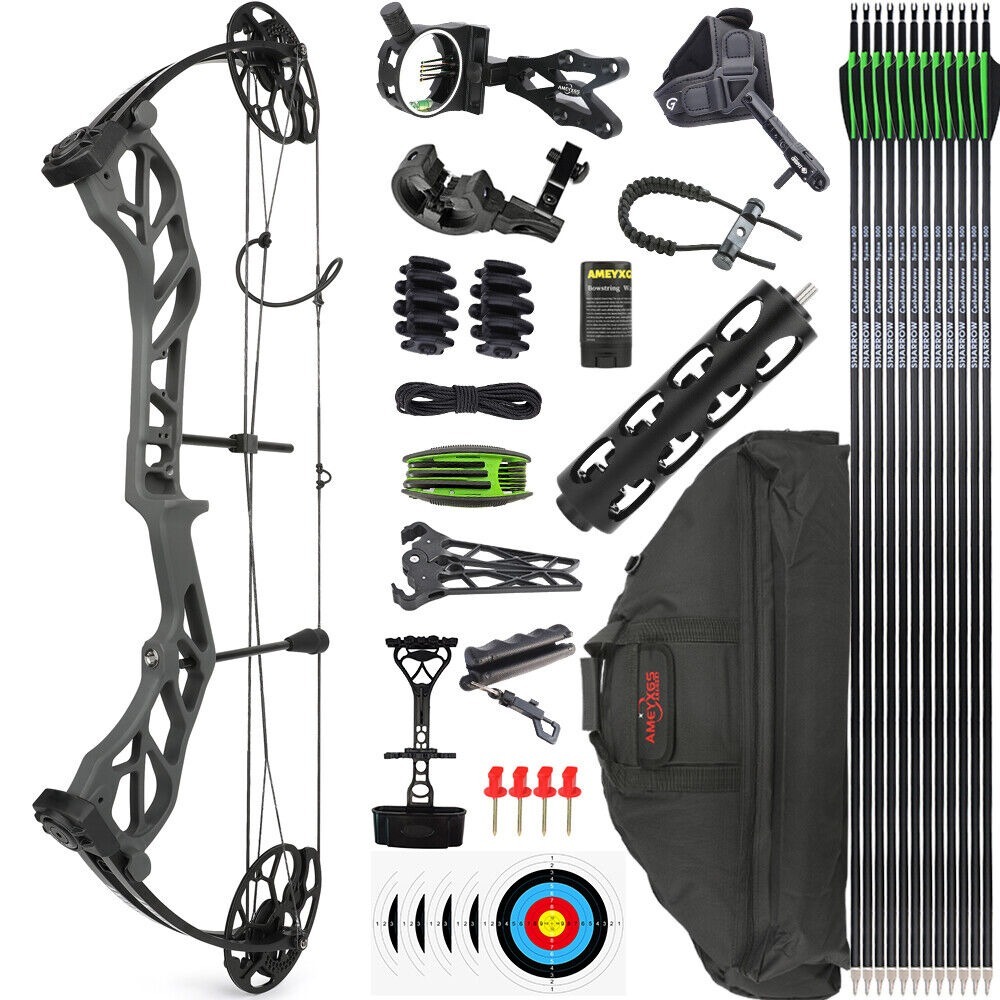 E-8 Compound Bow and Arrow Full Set 19-70 Lbs Adult Hunting Target Bow