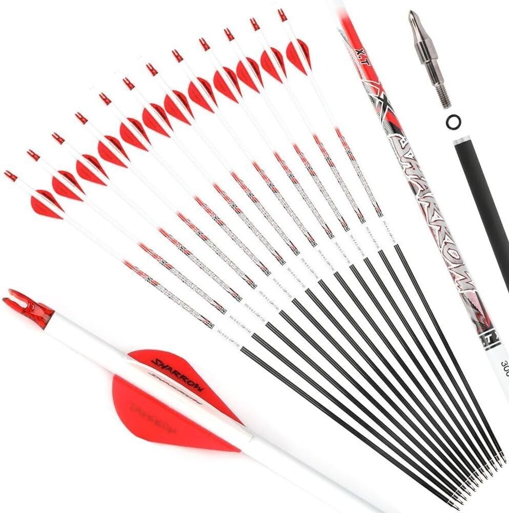 32 inch Pure Carbon Arrows ID6.2 SP300-800 Recurve Bow Compound Bow 