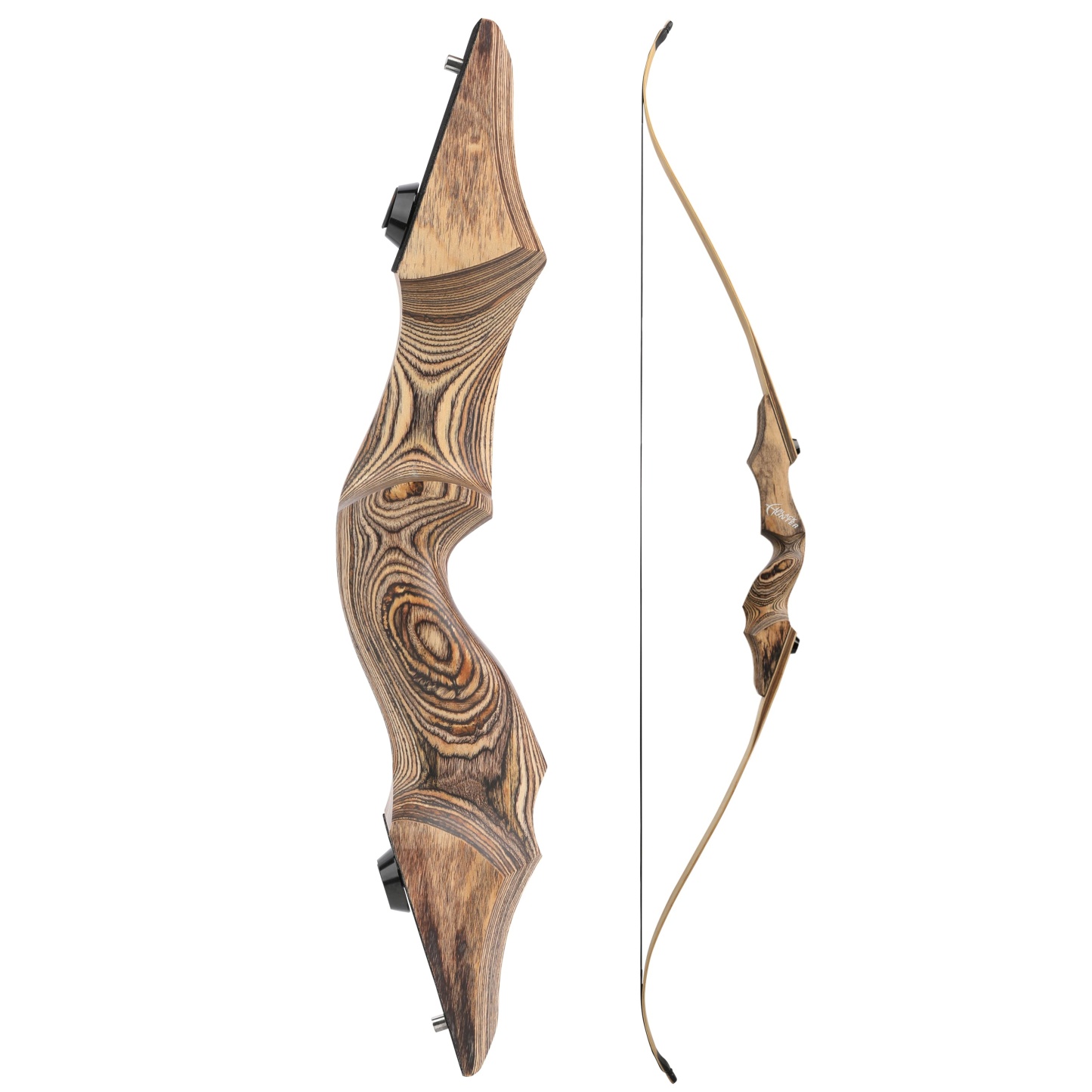 Black Hunter 60" Hunting Takedown Recurve Bow Set 20-60lbs LH RH