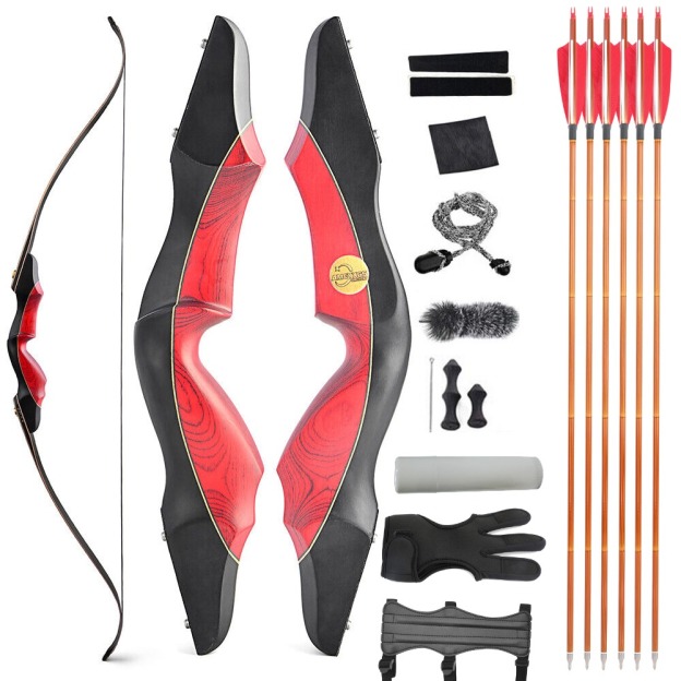 Takedown Recurve Bow Arrow Set 60" 25-60lb Archery Hunting