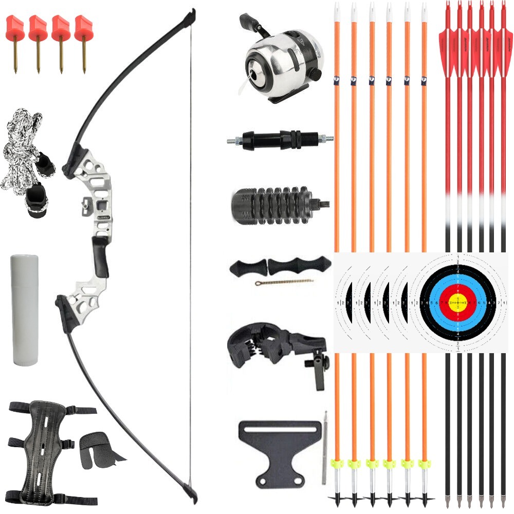 Takedown Recurve Bow Set 30-40lbs 50" Fishing Hunting