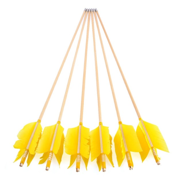 Archery Wooden Arrows Flu-Flu 32" Feathers Traditional Longbow Target