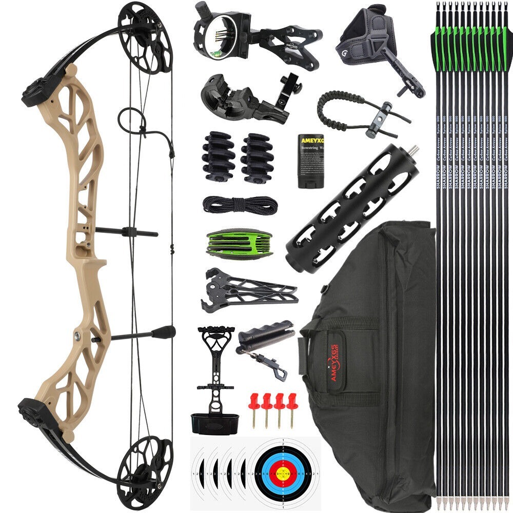 E-8 Compound Bow and Arrow Full Set 19-70 Lbs Adult Hunting Target Bow
