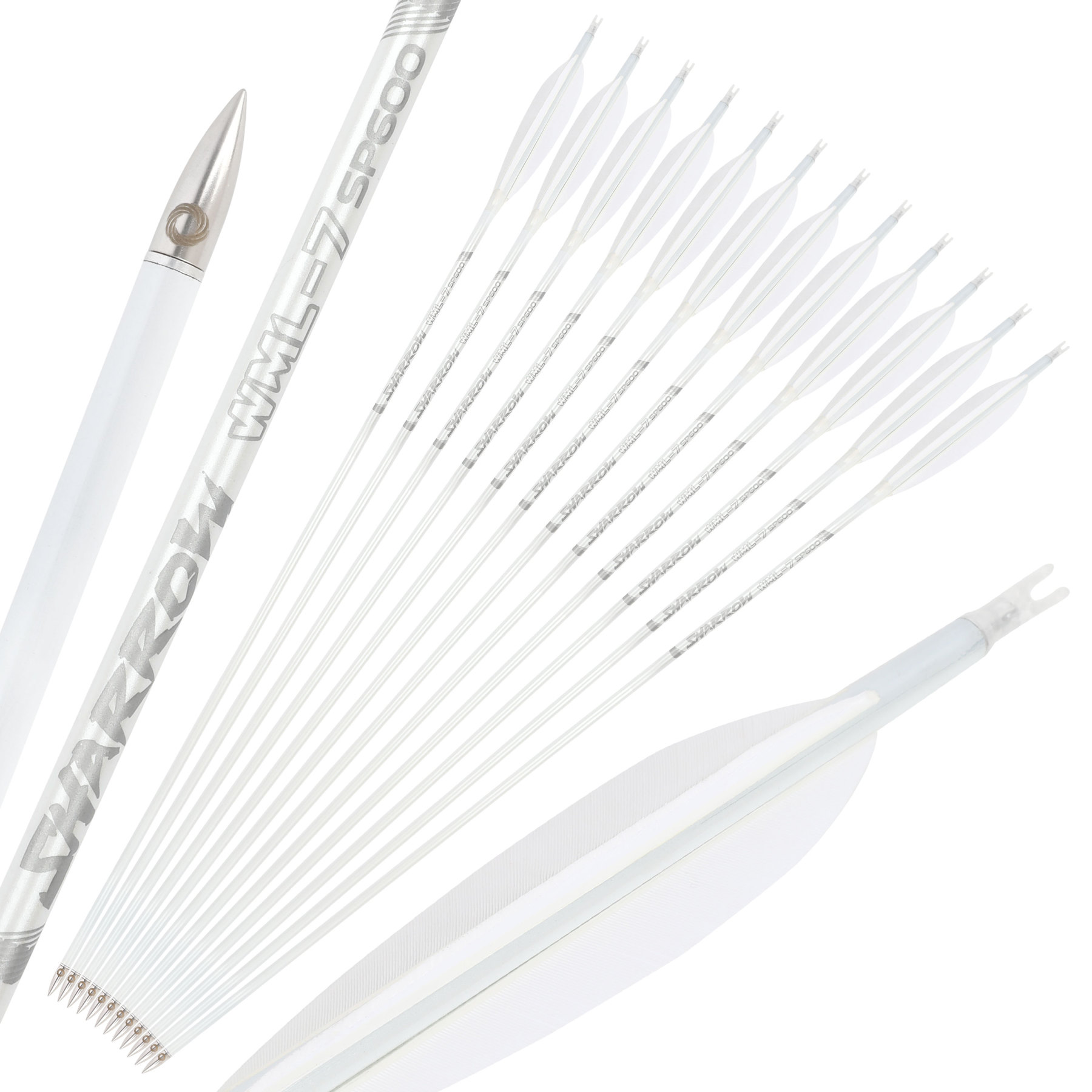 Hunting Fletched Arrows Pure Carbon Feather Spine 400-800