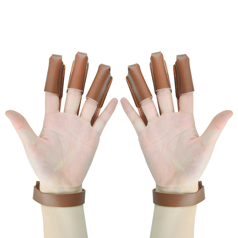 Three Finger Archery Glove Leather Tab Guard