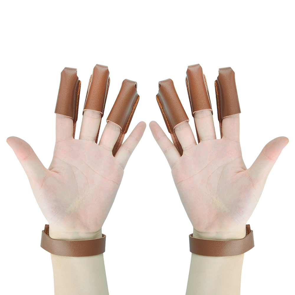 Three Finger Archery Glove Leather Tab Guard
