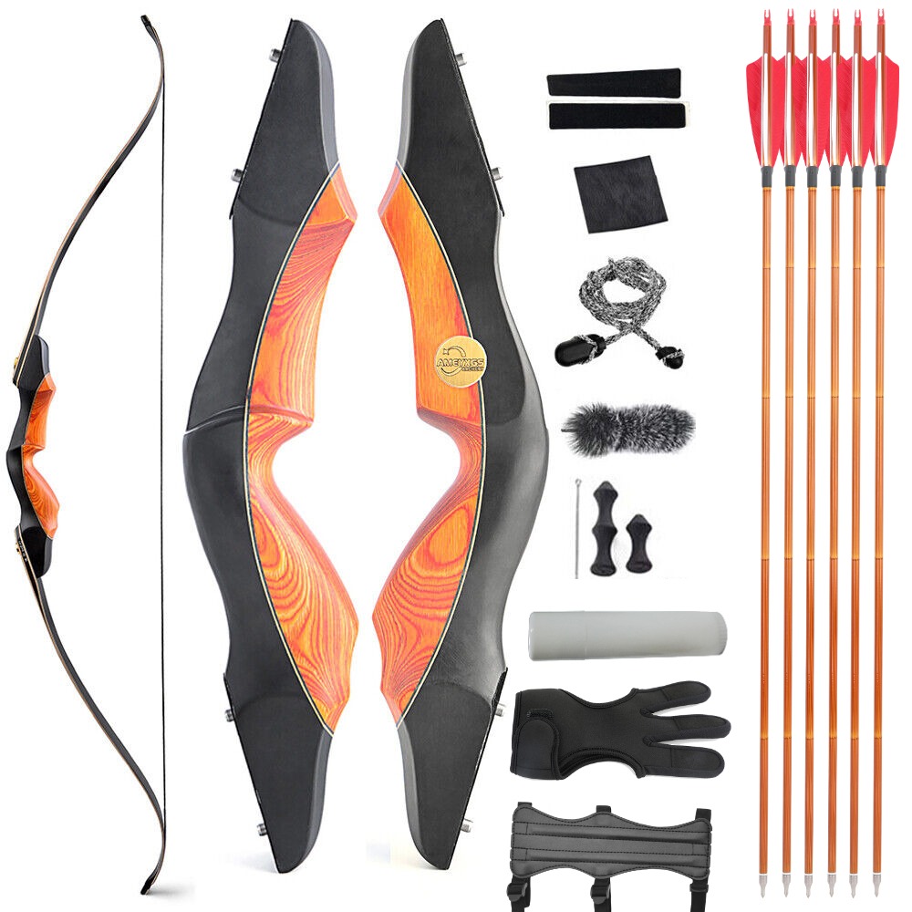 Takedown Recurve Bow Arrow Set 60" 25-60lb Archery Hunting