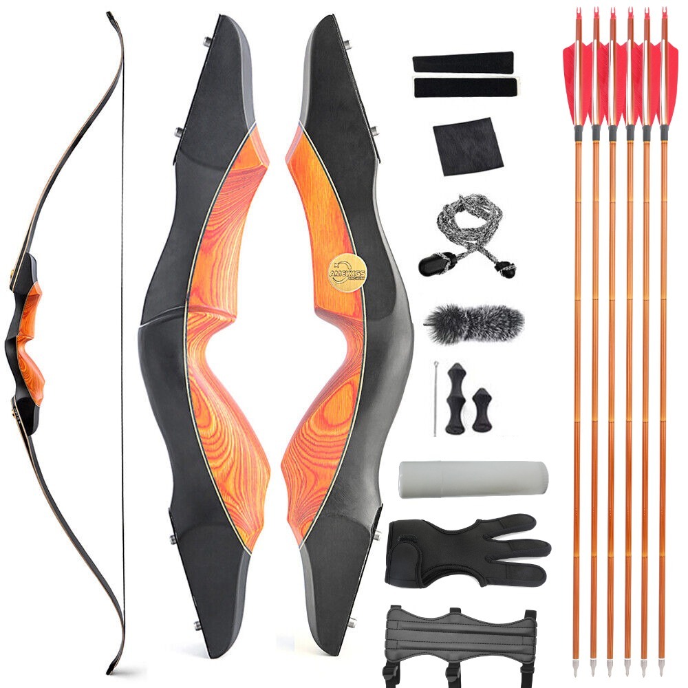 Takedown Recurve Bow Arrow Set 60" 25-60lb Archery Hunting