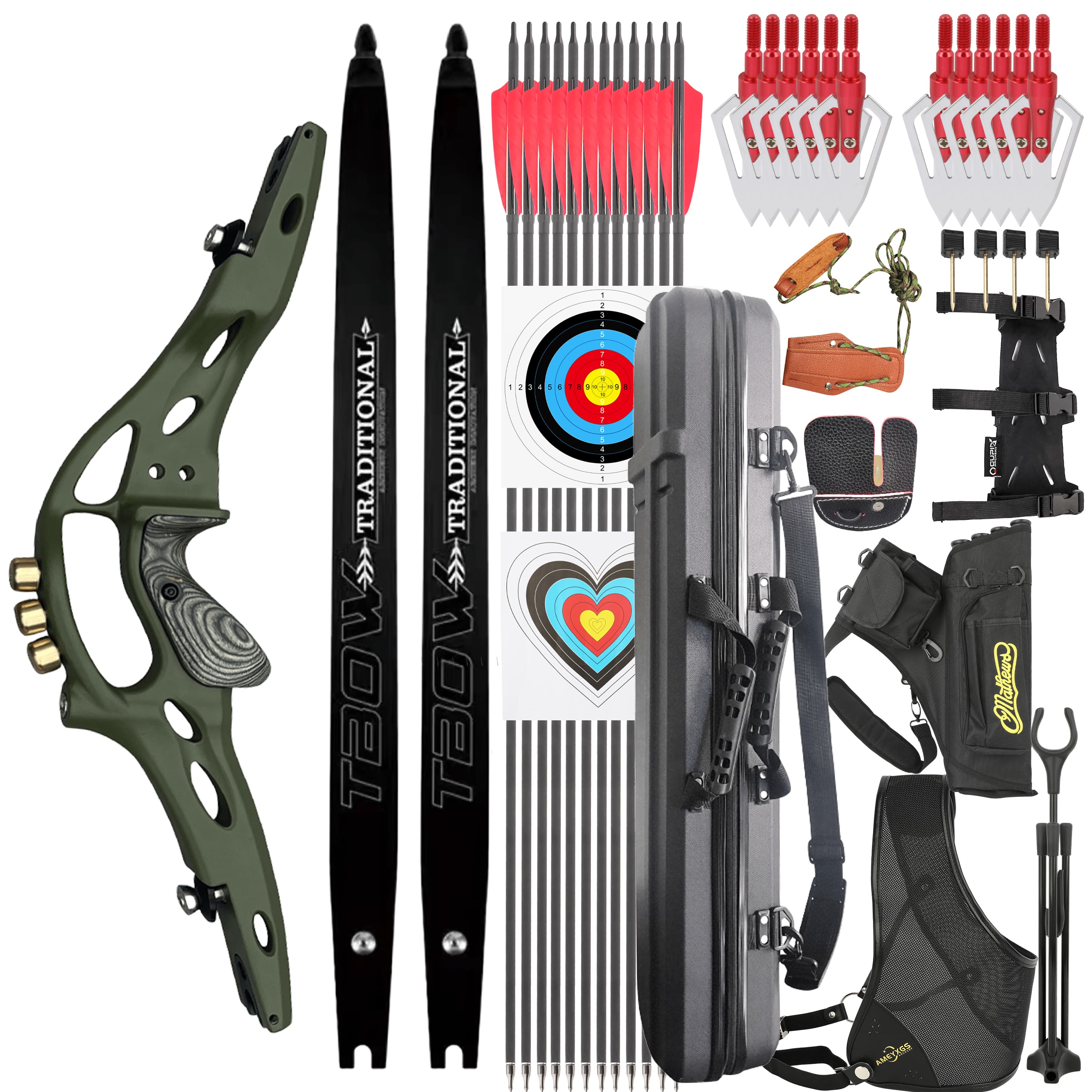 TBOW ILF Recurve Bow 62" 30-60lbs for American Hunting