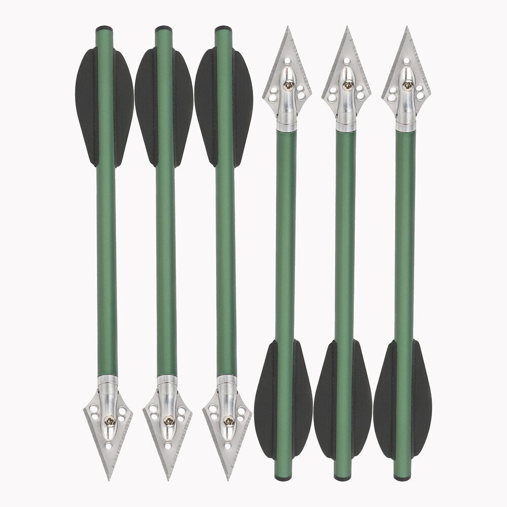 6.3 inch Aluminum Crossbow Bolts Arrows Blade Broadhead Vanes Hunting