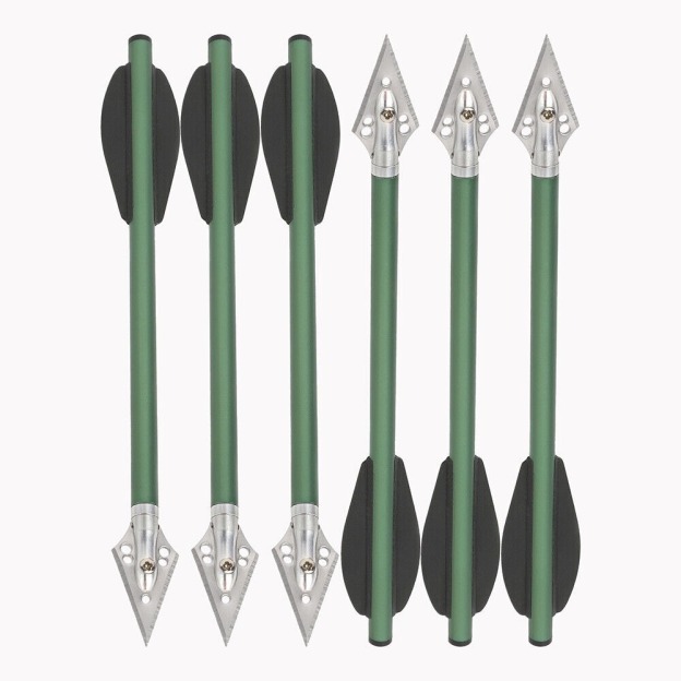 6.3 inch Aluminum Crossbow Bolts Arrows Blade Broadhead Vanes Hunting