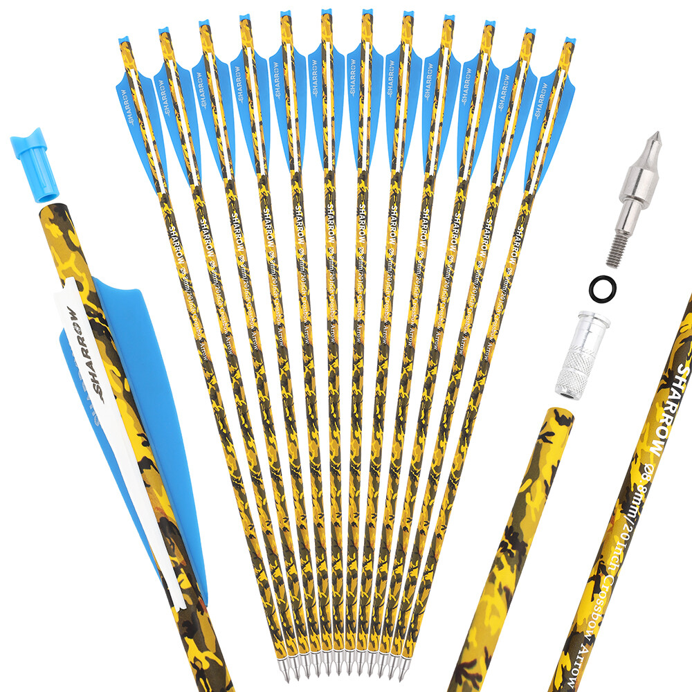 Camo Crossbow Bolts Mixed Carbon Fiber Hunting Arrows 16"-22" 12pcs