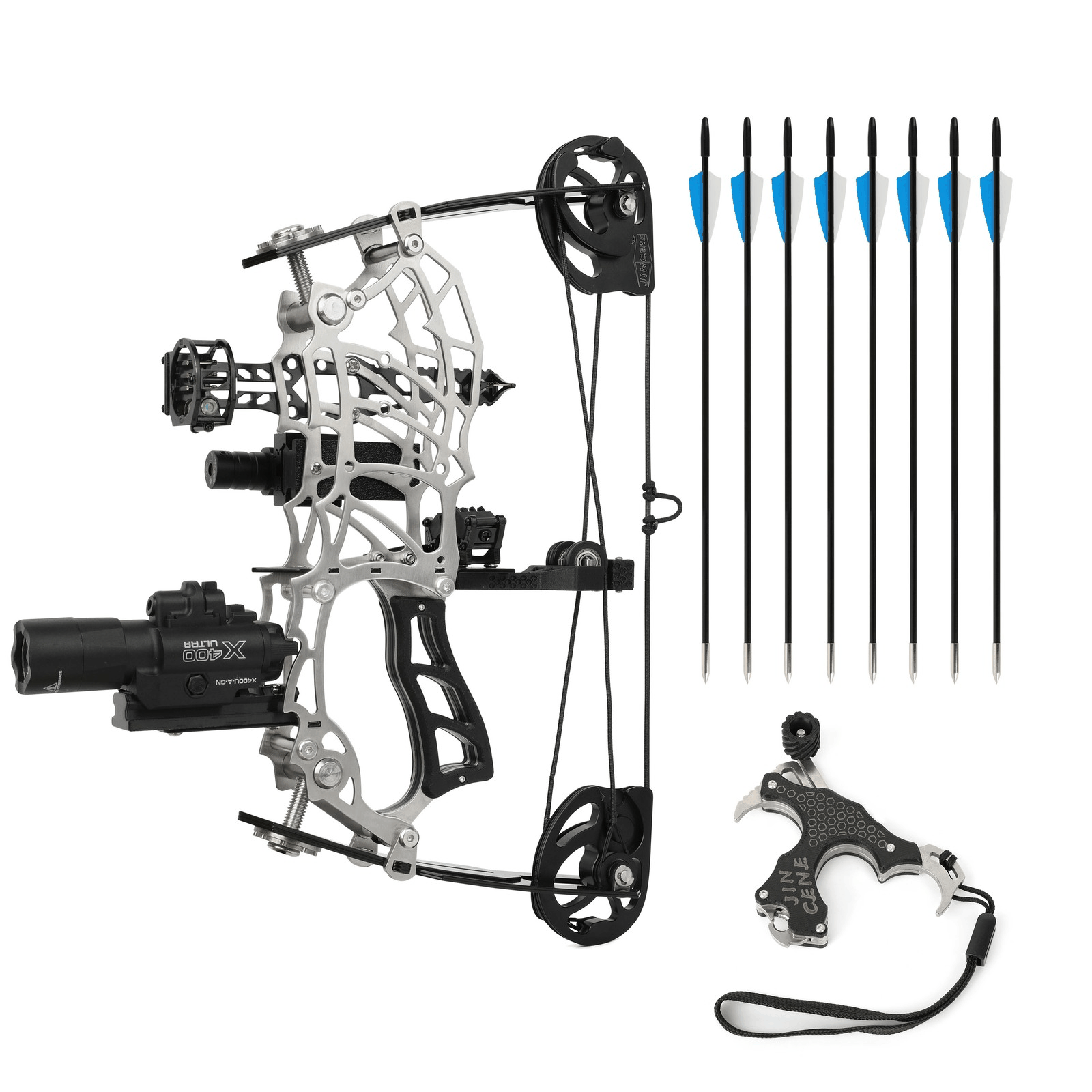 13" Mini Compound Bow Dual-use Steel Ball Hunting Fishing 15-32 lbs