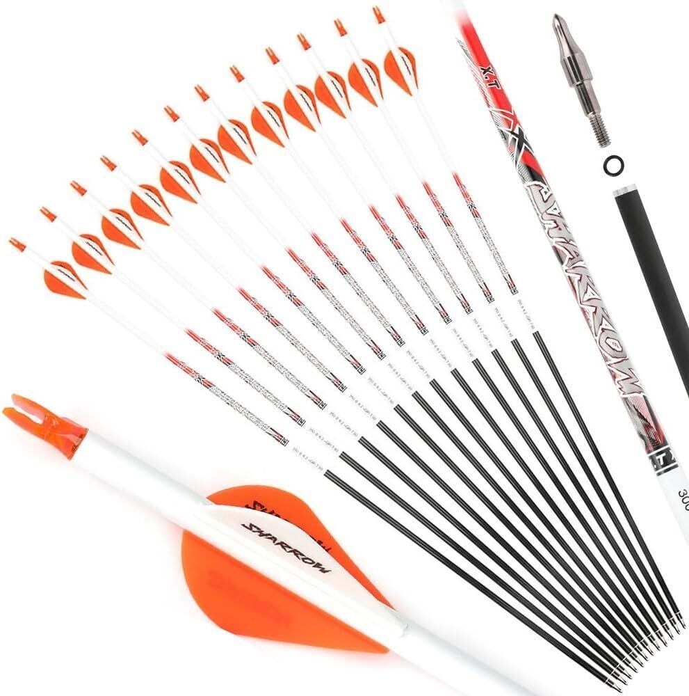 32 inch Pure Carbon Arrows ID6.2 SP300-800 Recurve Bow Compound Bow 