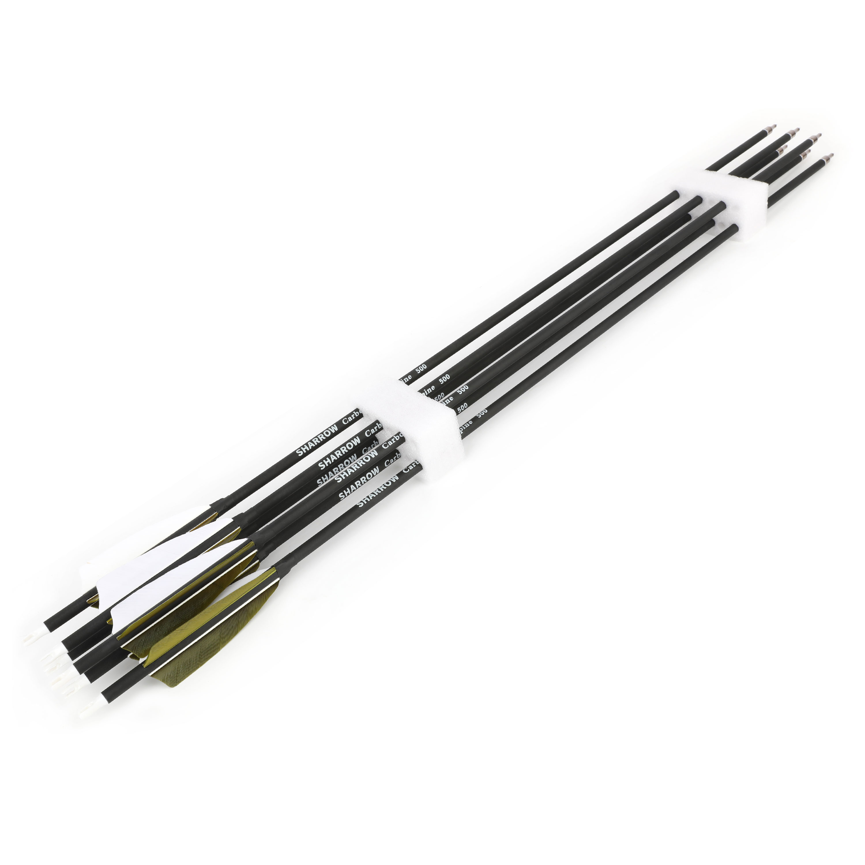 Archery Carbon Arrows Natural Feather Spine 500 Hunting Practice