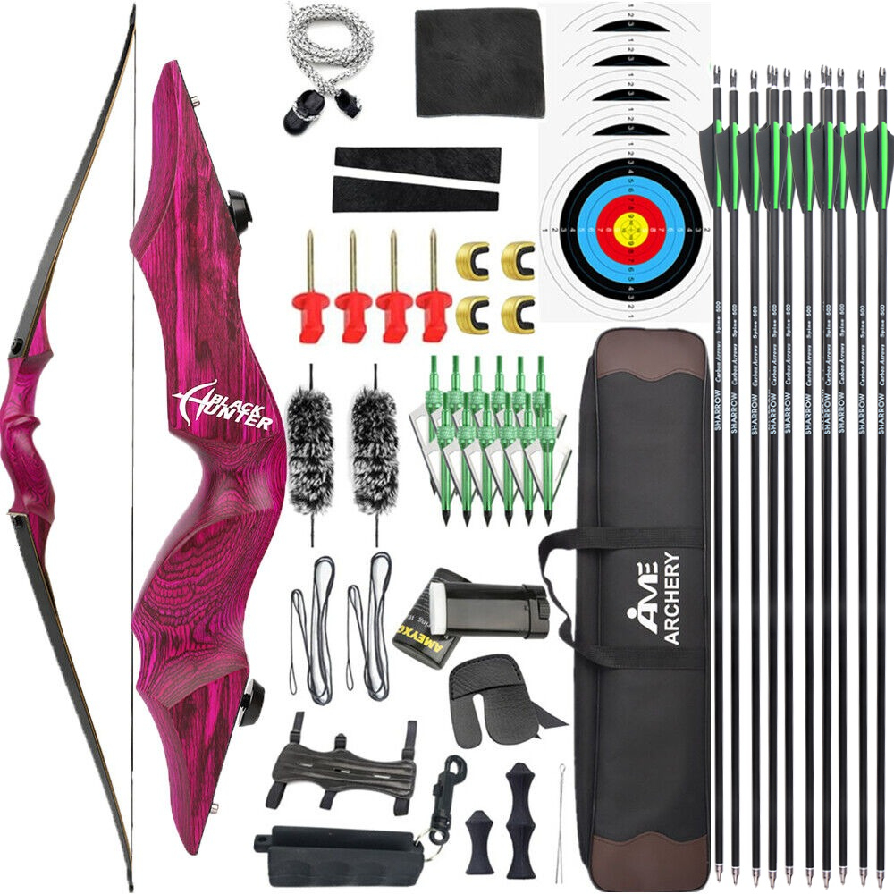 BLACK HUNTER Longbow American Hunting Bow 60" Takedown Target LH RH