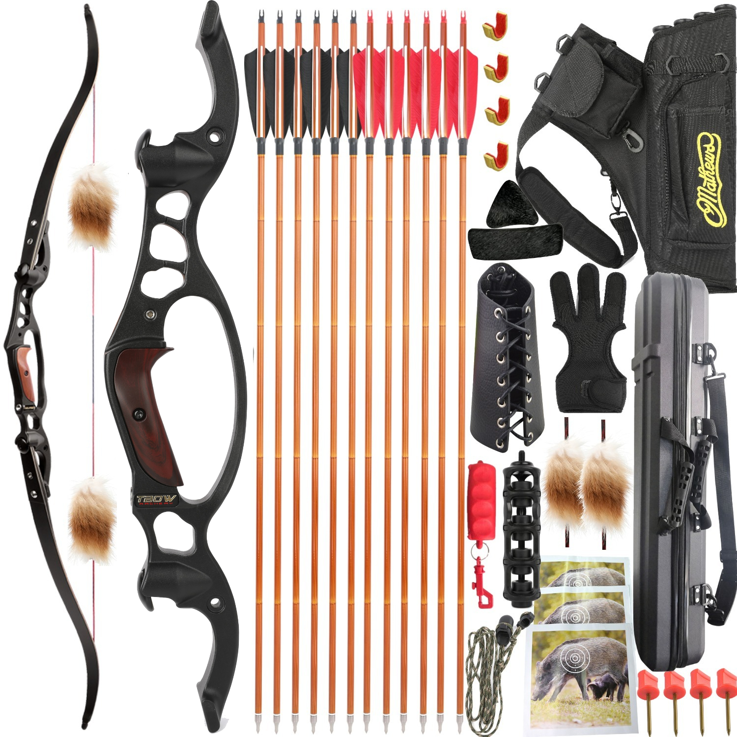TBOW Takedown Recurve Bow and Arrows Set 64" FORMULA