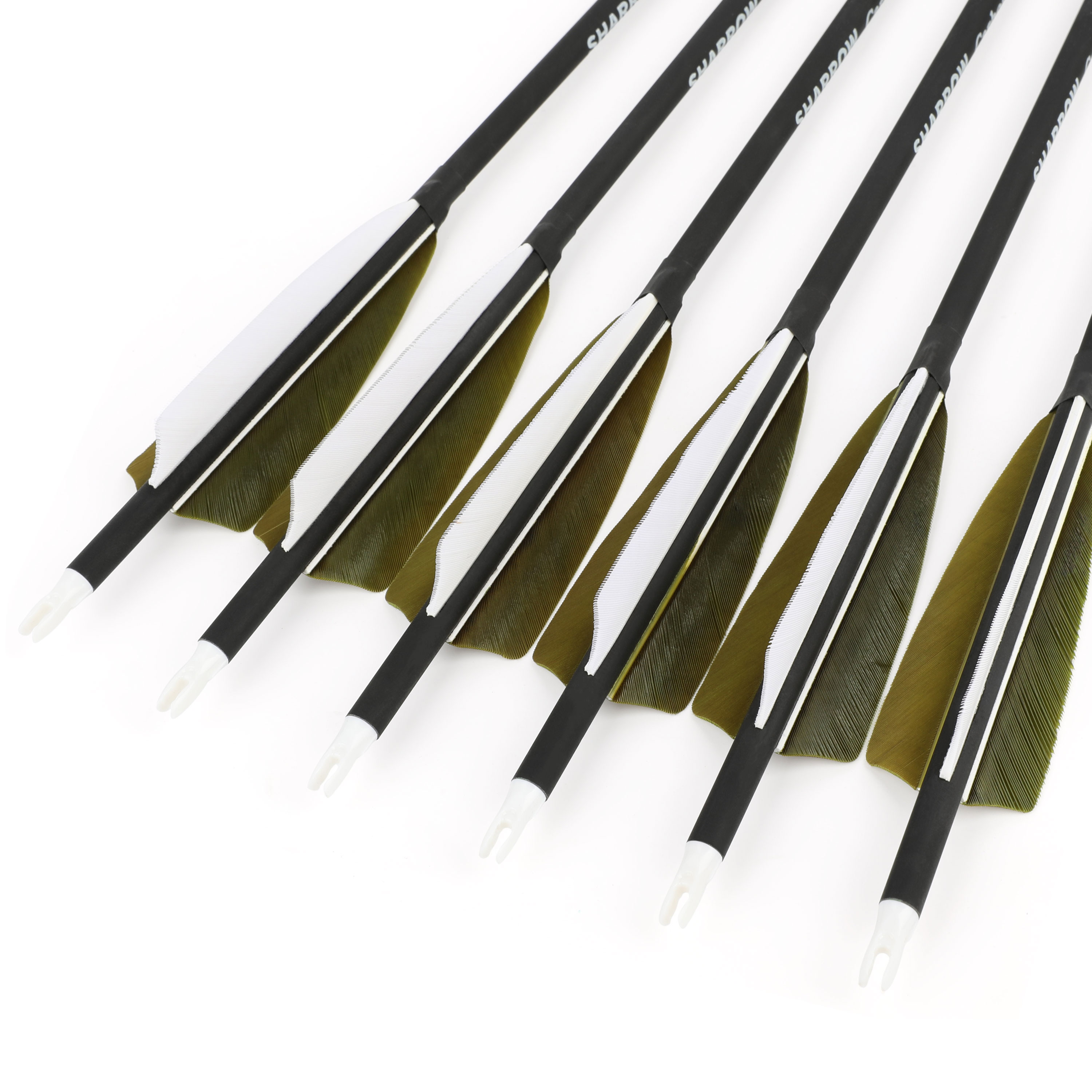 Wolfman 12 Flèches En Carbone 30 Pouces – Spine 500/600 – Plumes Naturelles 4 Pouces – Pour Arc Recourbé Ou à Poulies – Chasse Ou Compétition