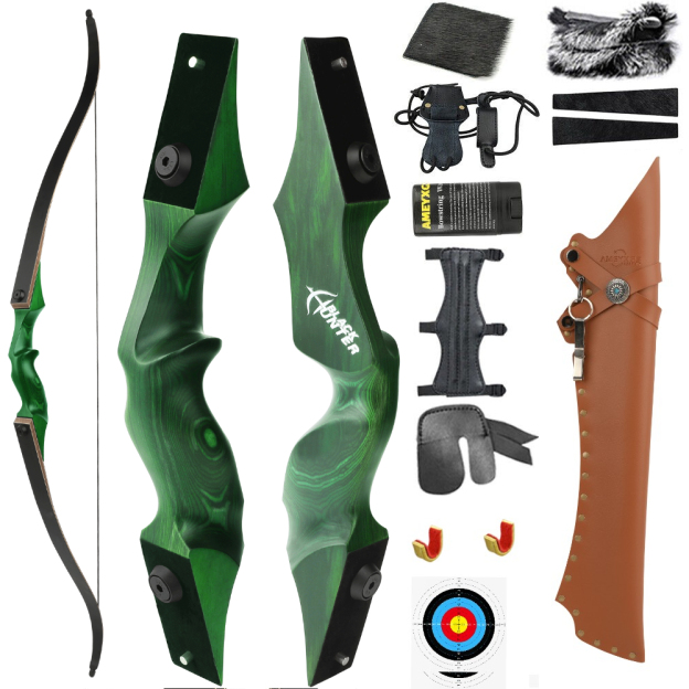 BLACK HUNTER American Hunting Recurve Bow 60" Takedown Target LH RH