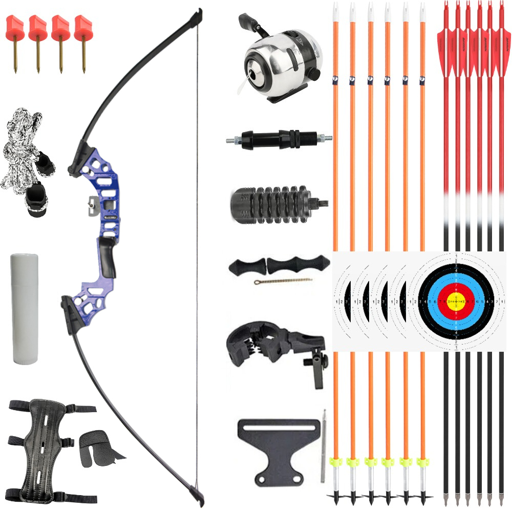 Takedown Recurve Bow Set 30-40lbs 50" Fishing Hunting