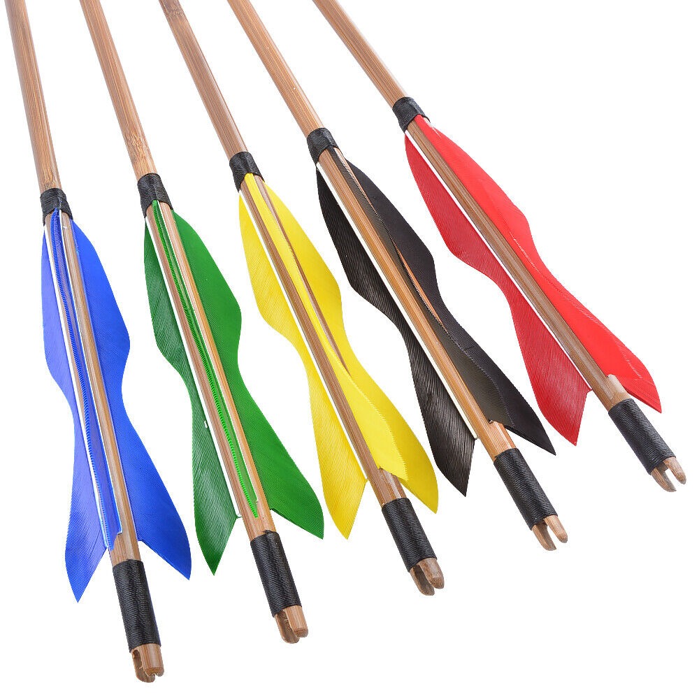 Bamboo Arrows 33" Turkey Feather Traditional Archery Hunting