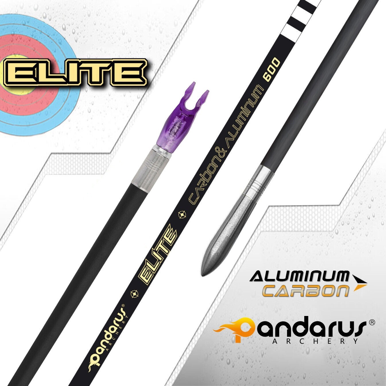 Pandarus ELITE X10 40T Carbon Aluminum Arrows .001" 3.2mm Target