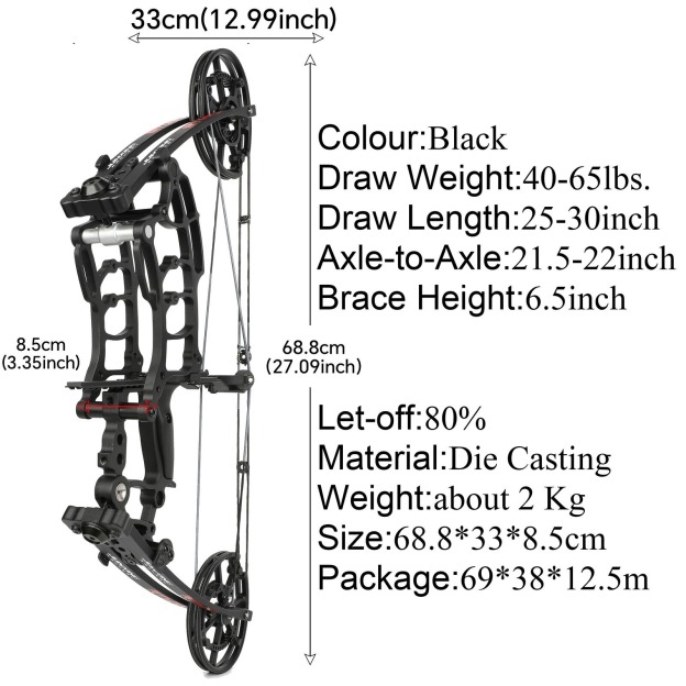 Junxing M109ka Dual-Use Compound Bow 27'' Hunting Steel Ball Arrows