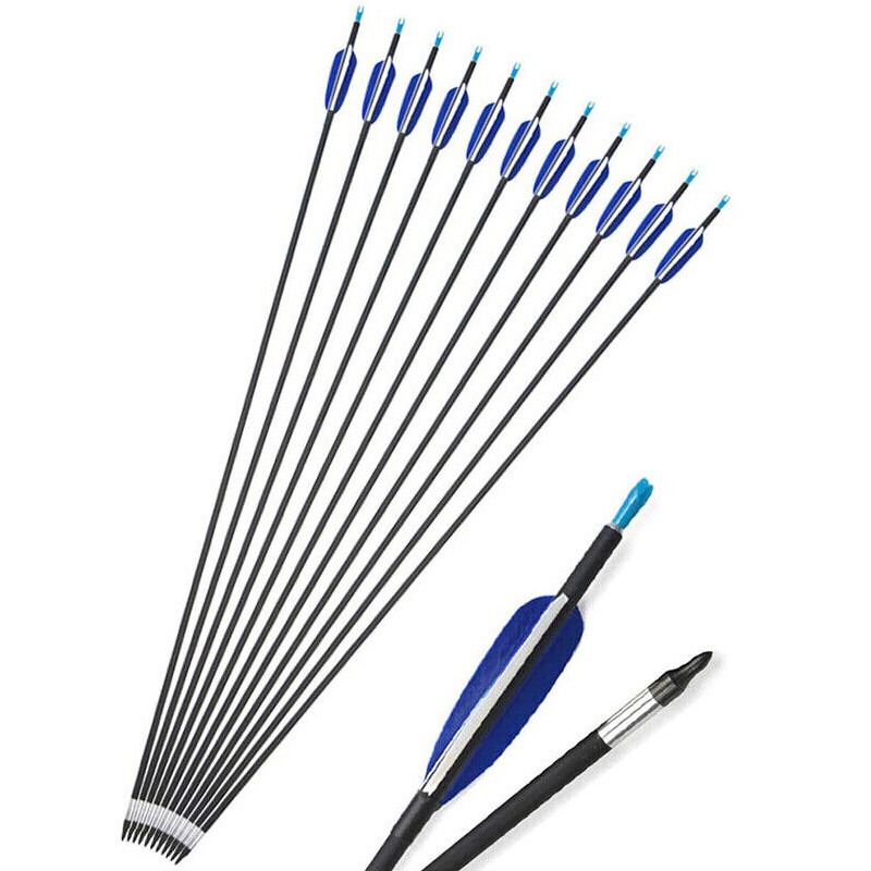 700 Spine Carbon Arrows 32" Turkey Feather Fletching(12-Pack)