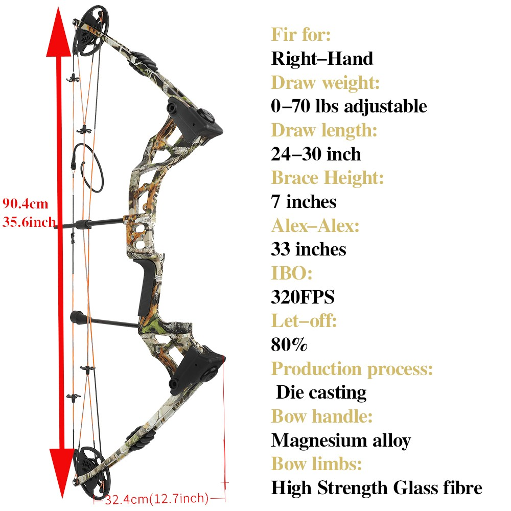 JUNXING M121A Compound Bow 0-70lb Hunting Complete Package