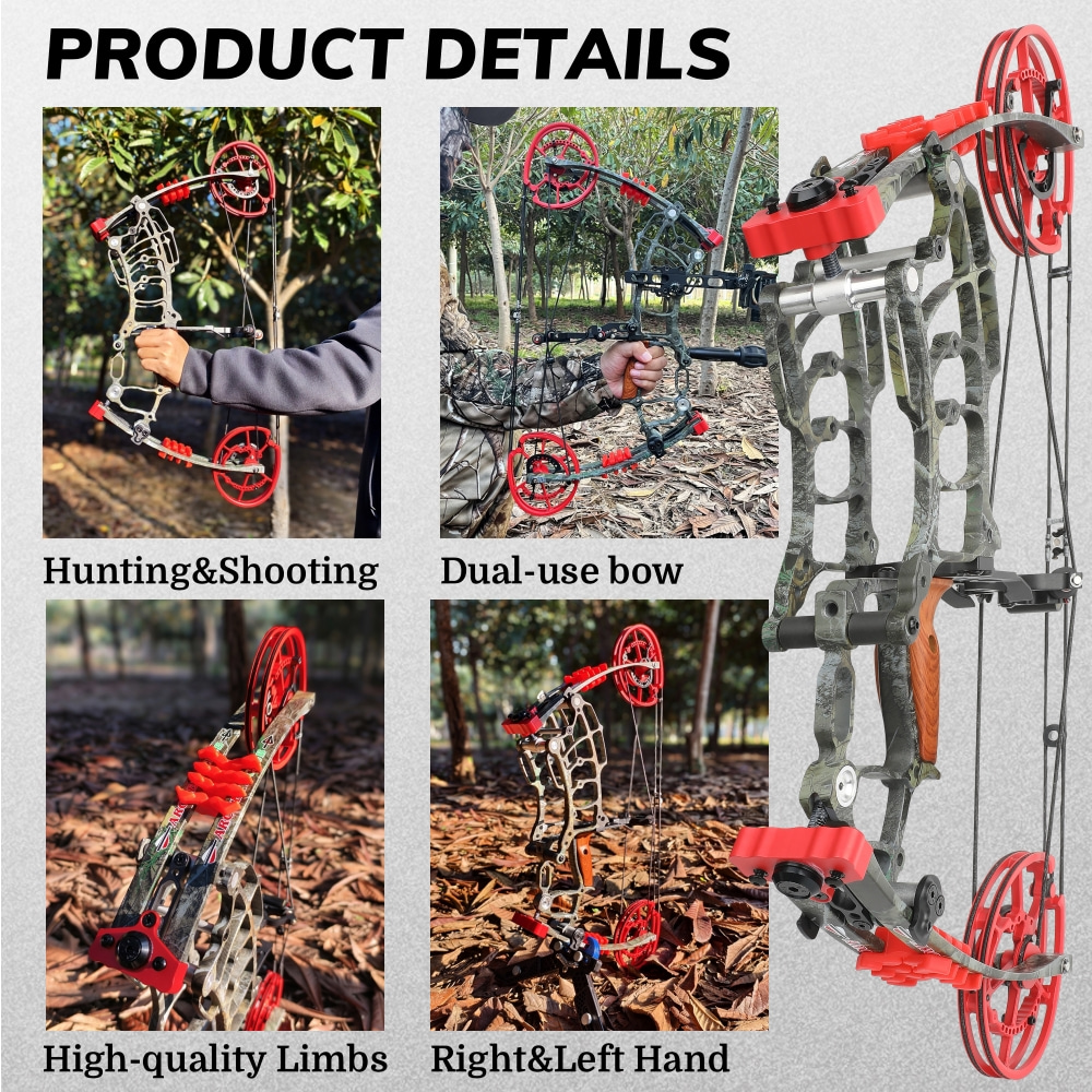 Dual-Use Compound Bow 19" Shoots Arrows Steel Balls RH LH