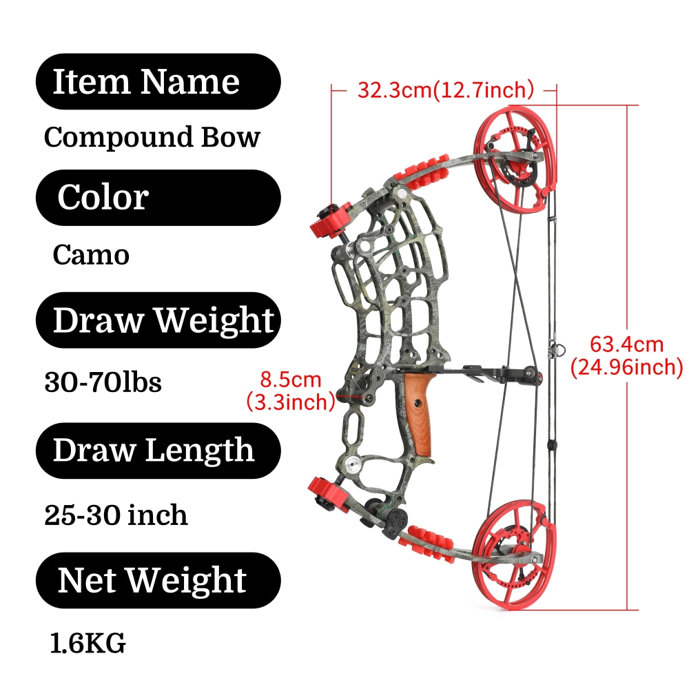 Dual-Use Compound Bow Set 19" Shoots Arrows Bow RH LH