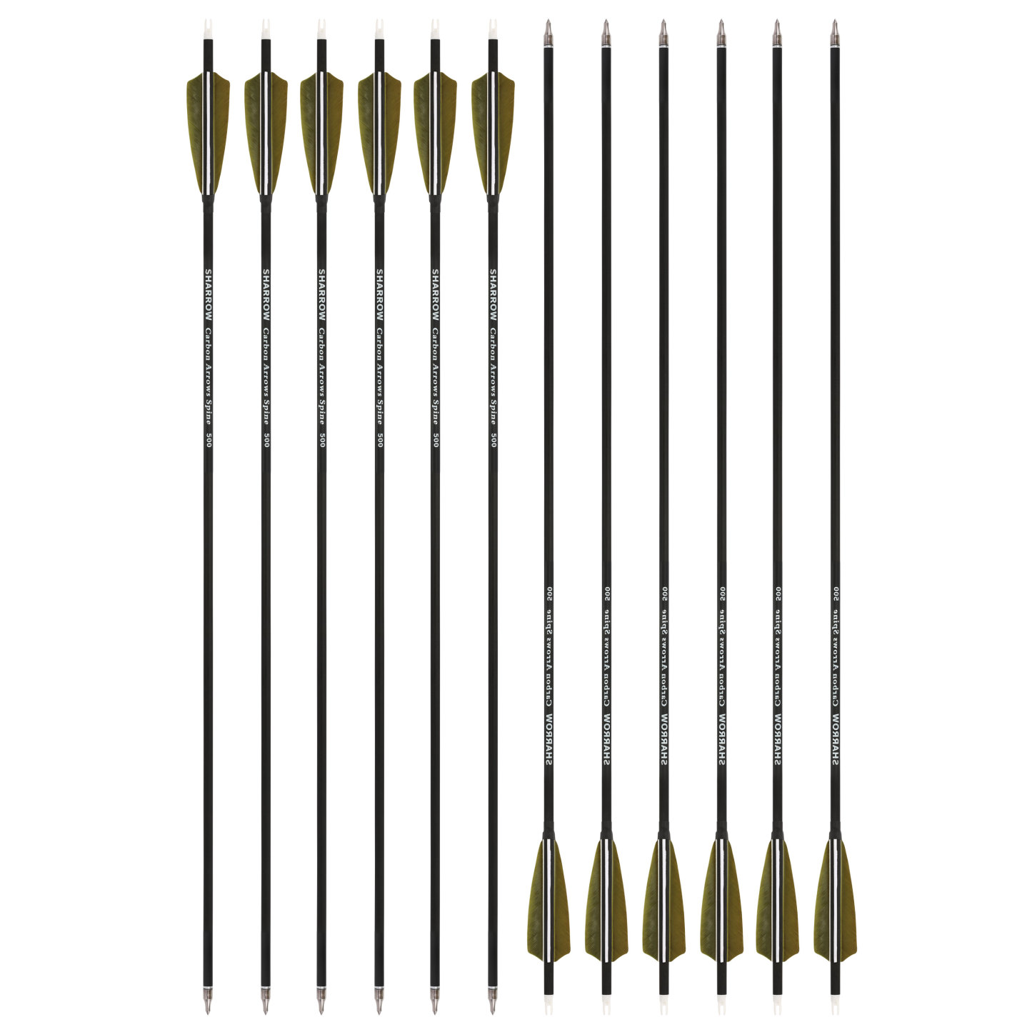 Archery Carbon Arrows Natural Feather Spine 500 Hunting Practice