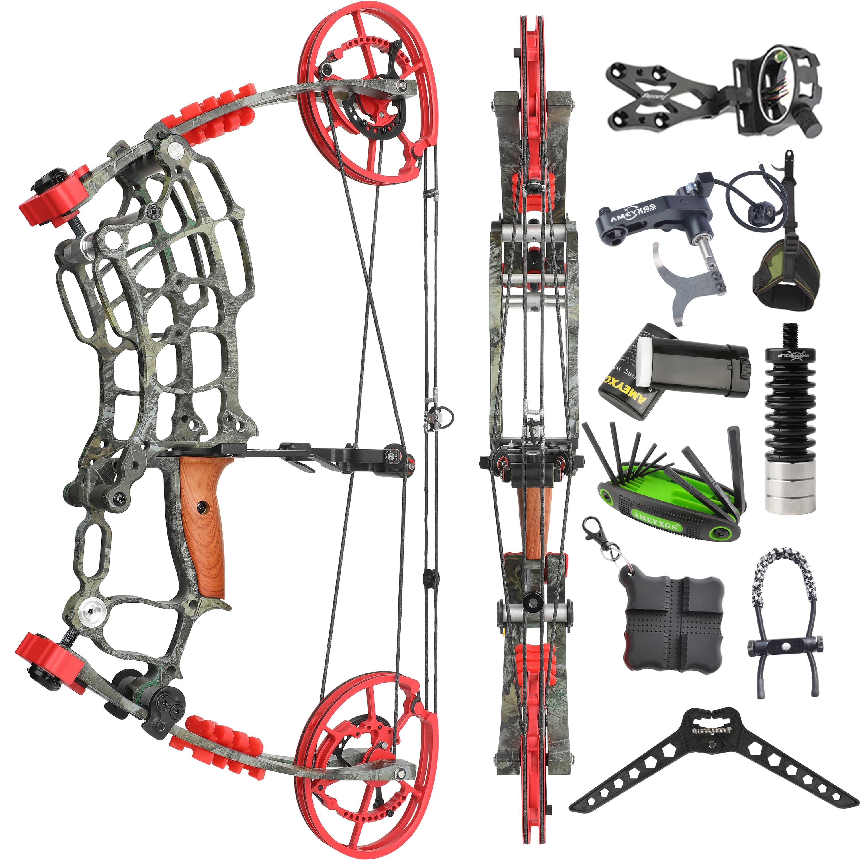 Dual-Use Compound Bow Set 19" Shoots Arrows Bow RH LH