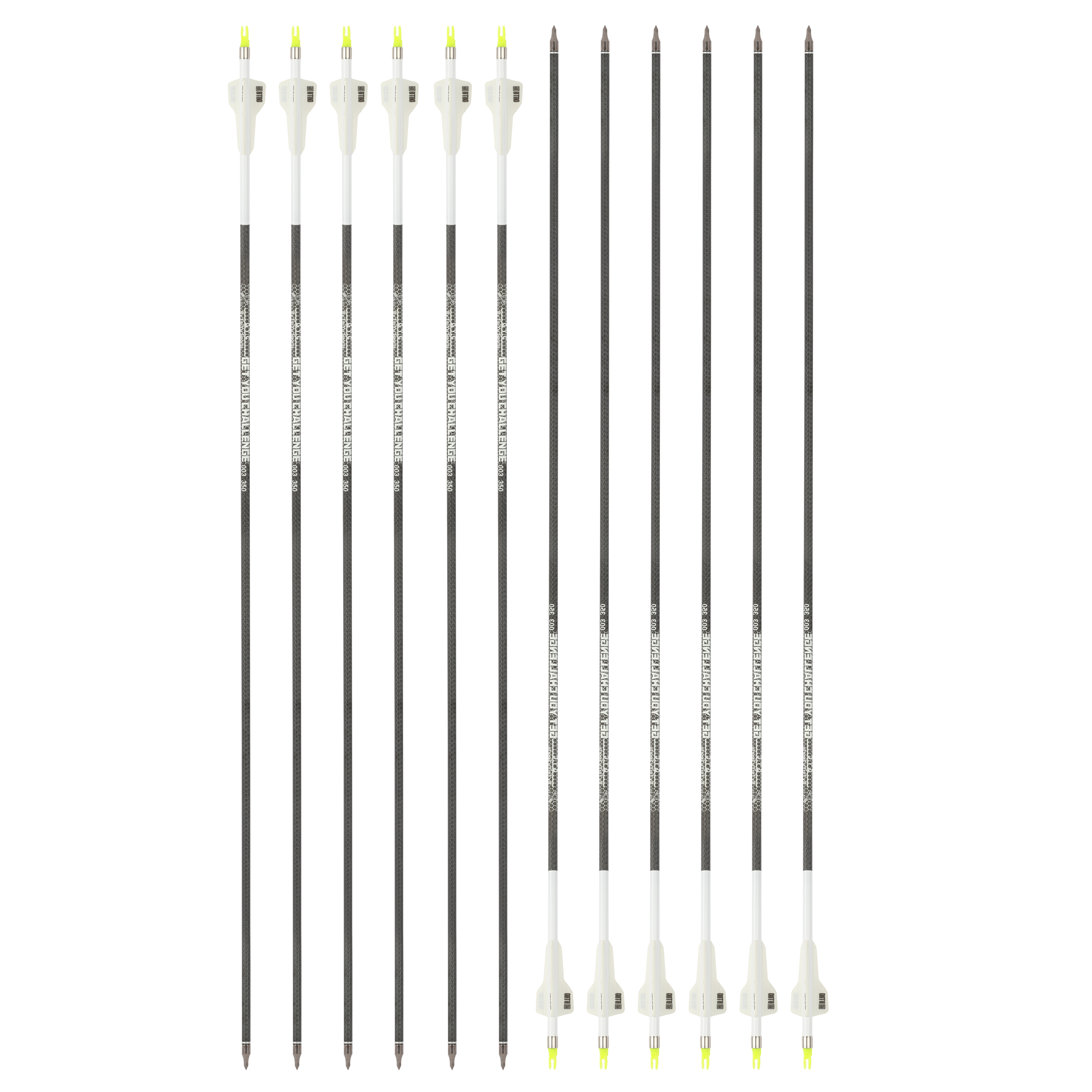 32" Pure Carbon Arrows 2.5'' Vane High-Spine Performance Series