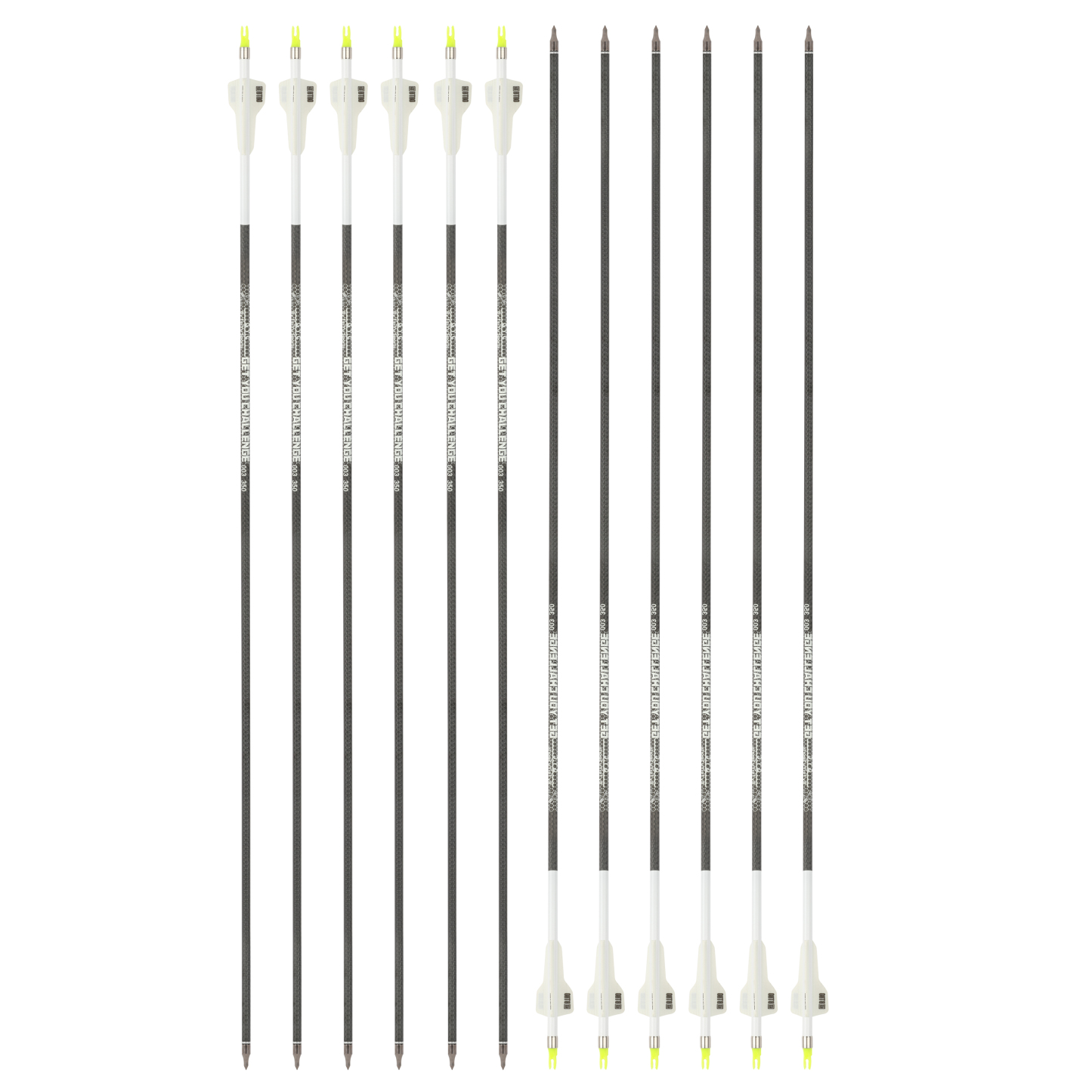 32" Pure Carbon Arrows 2.5'' Vane High-Spine Performance Series