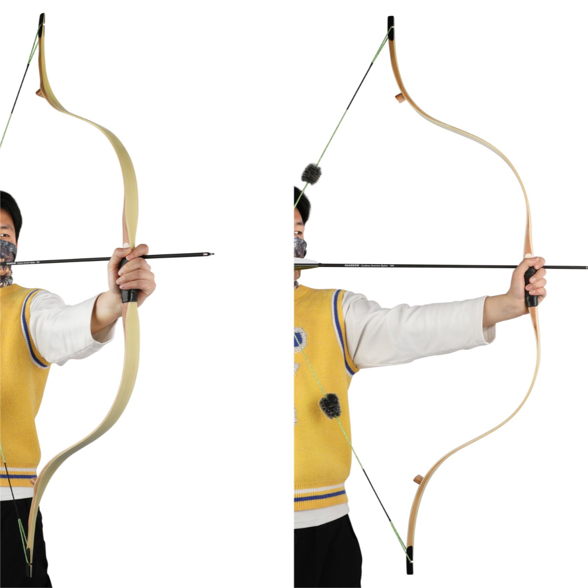 58" One Piece Traditional Bow 20-45lbs Archery RH LH