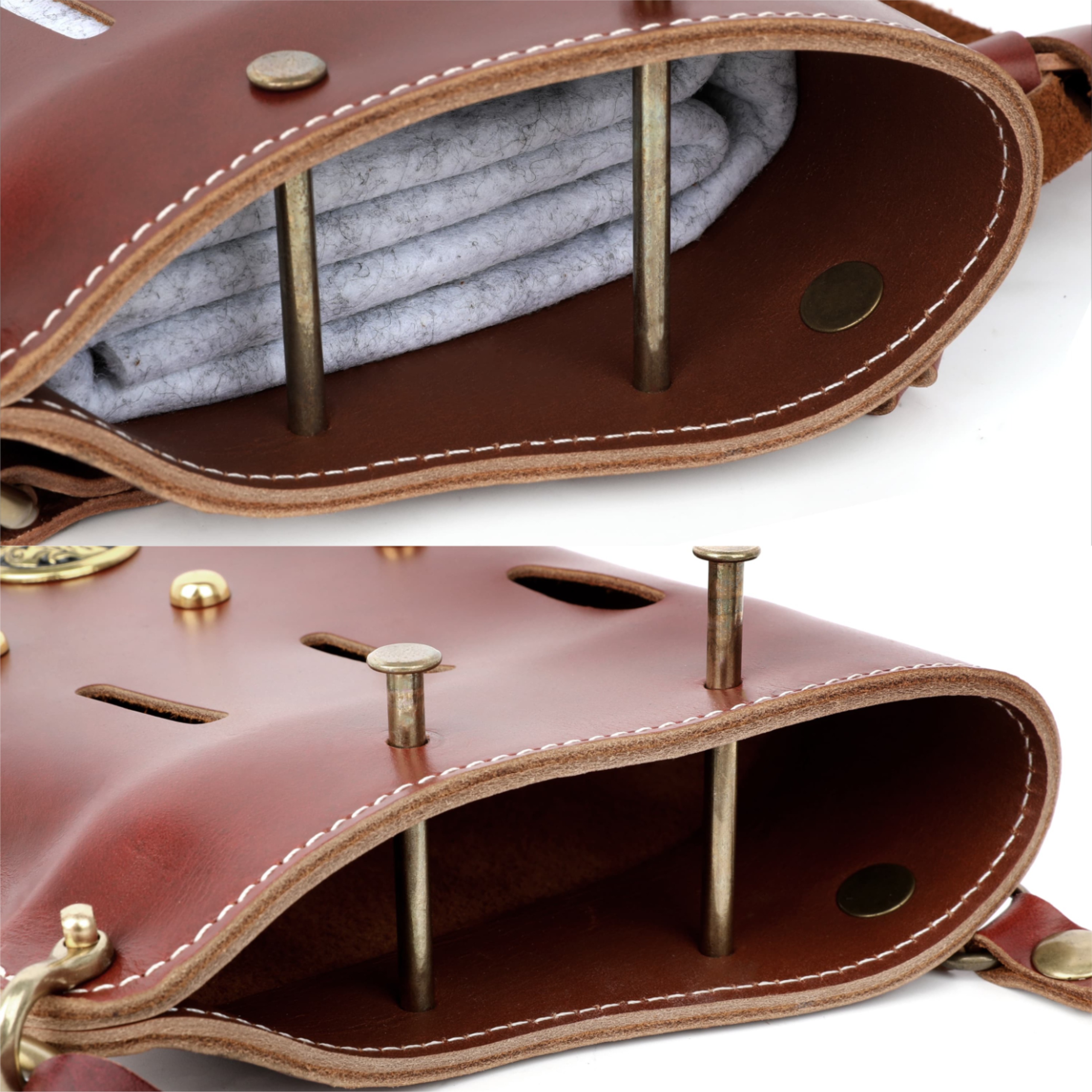 Traditional Horseback Archery Quiver Oil-Waxed Leather Arrow Holder