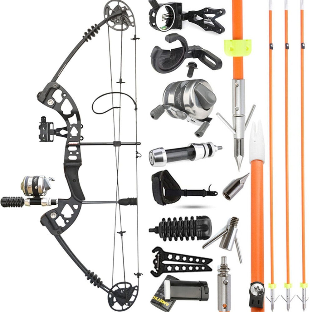 JUNXING M131 Compound Bow Fishing Set 30-55lbs Bowfishing RH LH