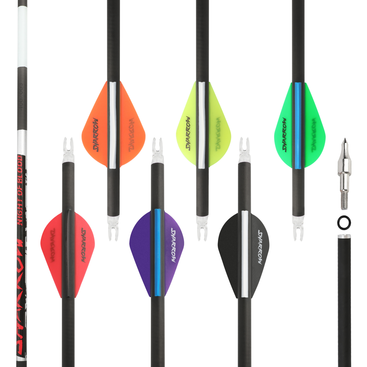 Pure Carbon Arrow Luminous SP300-600 Vanes Archery Hunting