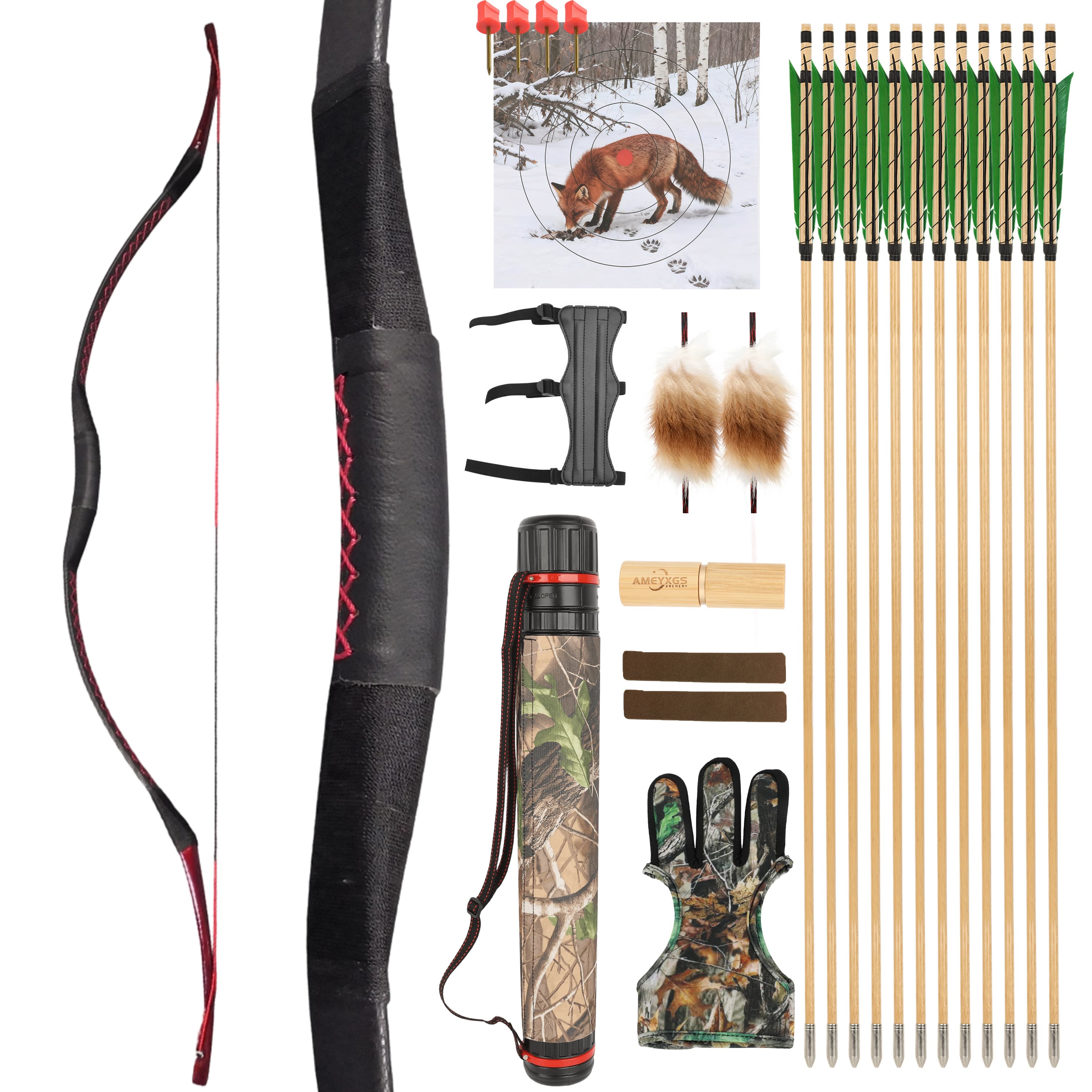 WOLFMAN Traditional Recurve Mongolian Horsebow 25-55lbs Wood