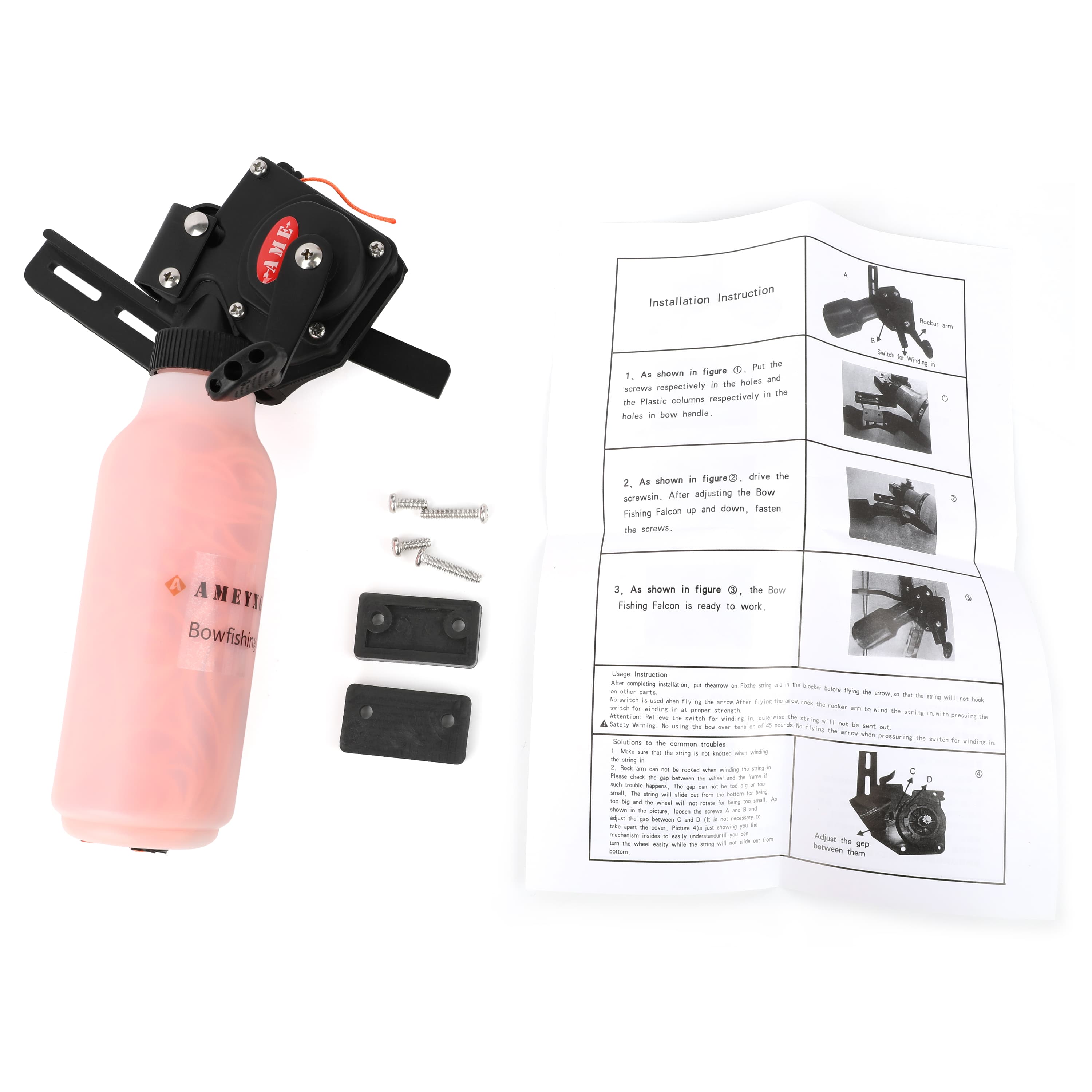 Bowfishing Bottle Reel 150lb Dyneema Fits Compound/Recurve Bows